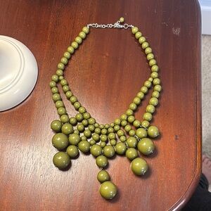 Chic Olive Beaded Necklace